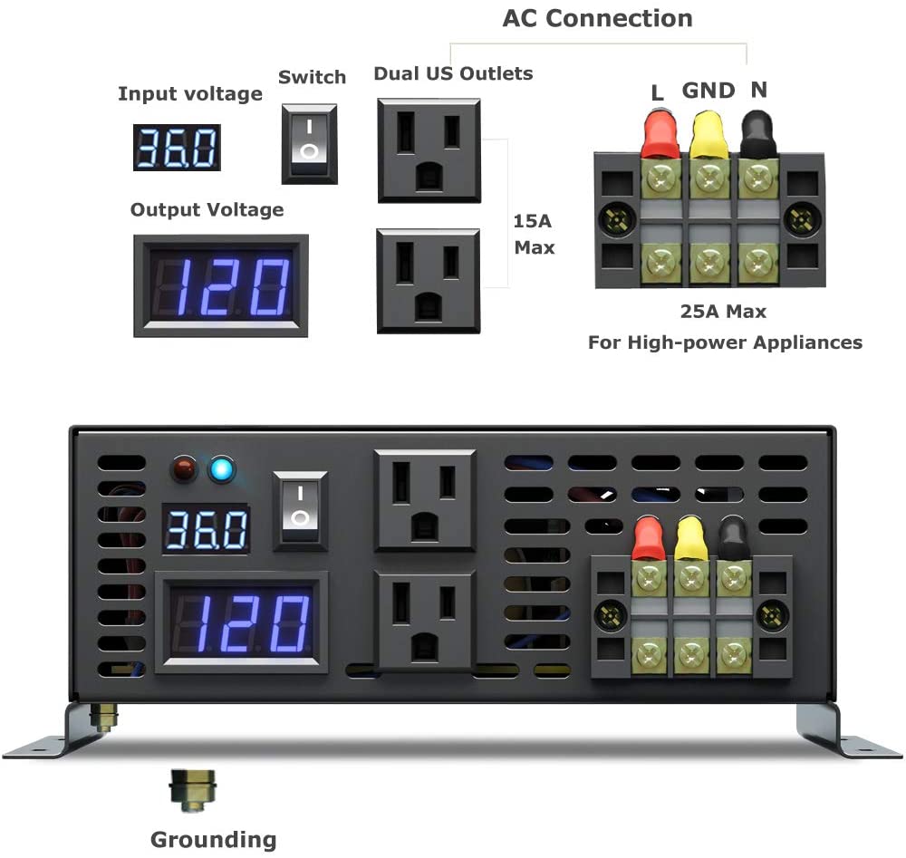 Pure Sine Wave Inverter 5000W 48V 220V - Onduleur solaire à onde sinusoïdale Pure,