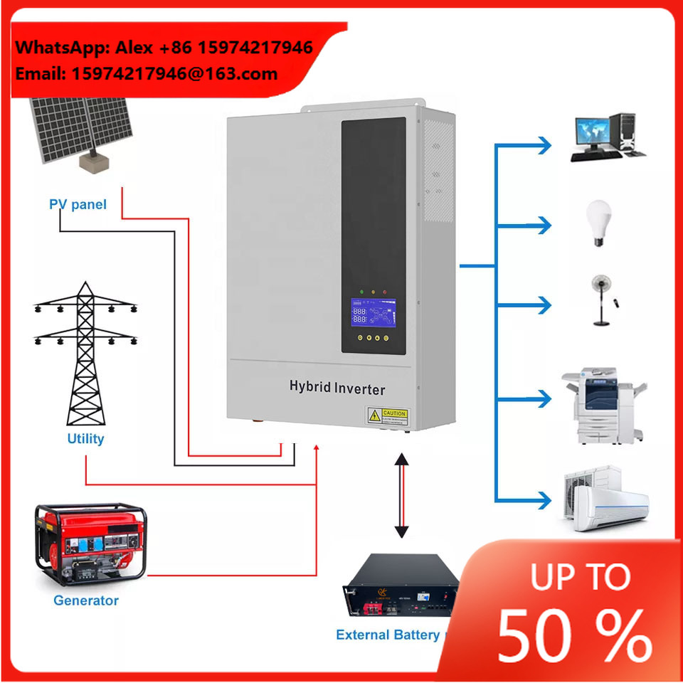 Hybrid Solar Inverter 5.5Kw Mppt 48V - Système solaire hybride tout-en-un 5,5 kW