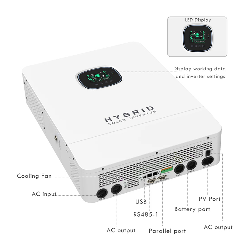 Split Phase Inverter 10Kw 110V 220V - Onduleur solaire hybride hors réseau 110V