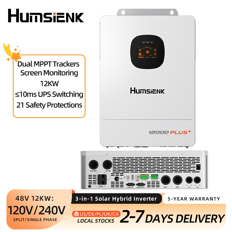 Mppt Hybrid Inverter 48V 8Kw 3 Phase - Onduleur solaire hybride 3-en-1 Humsienk 48V