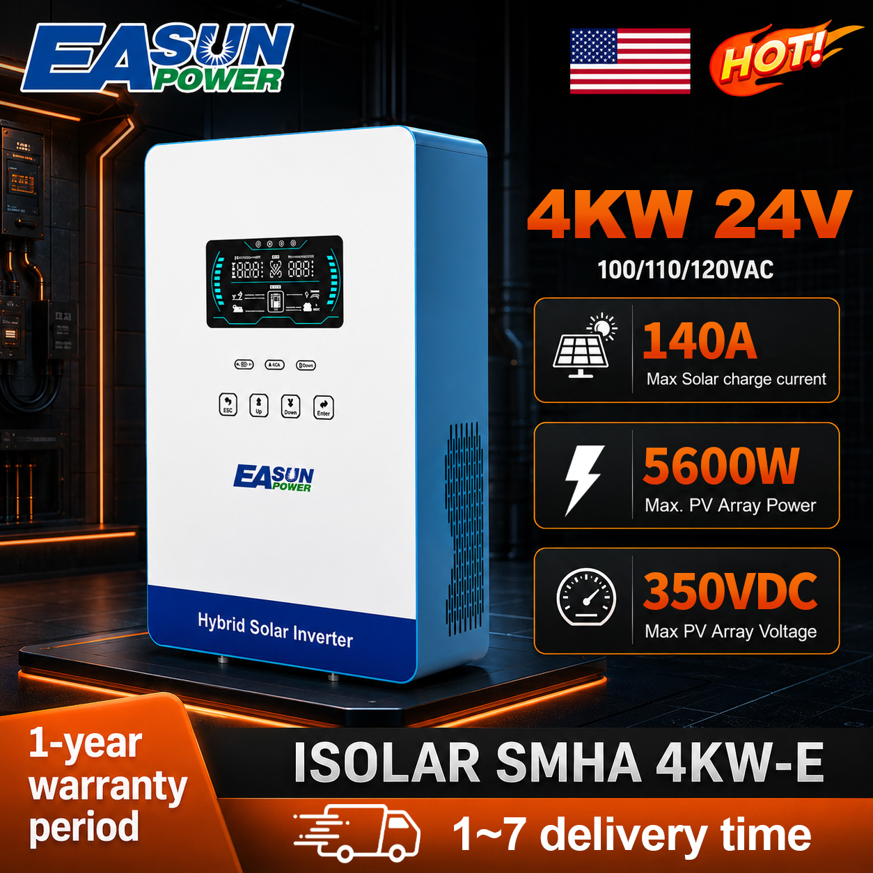 Grid Tie Inverter Limiter 2000W - EASUN POWER Onduleur Solaire 4000W 120V