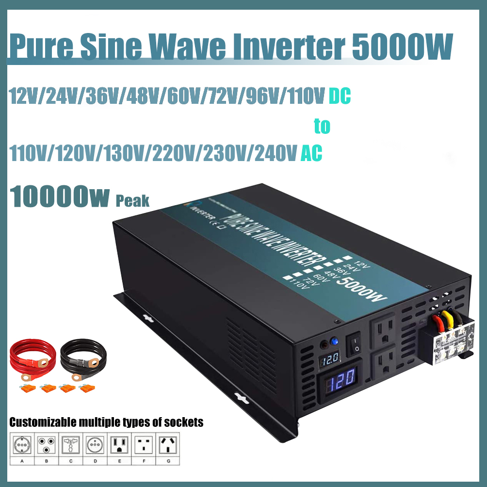 Onduleur solaire à onde sinuso - Pure Sine Wave Inverter 5000W 48V 220V avis et prix