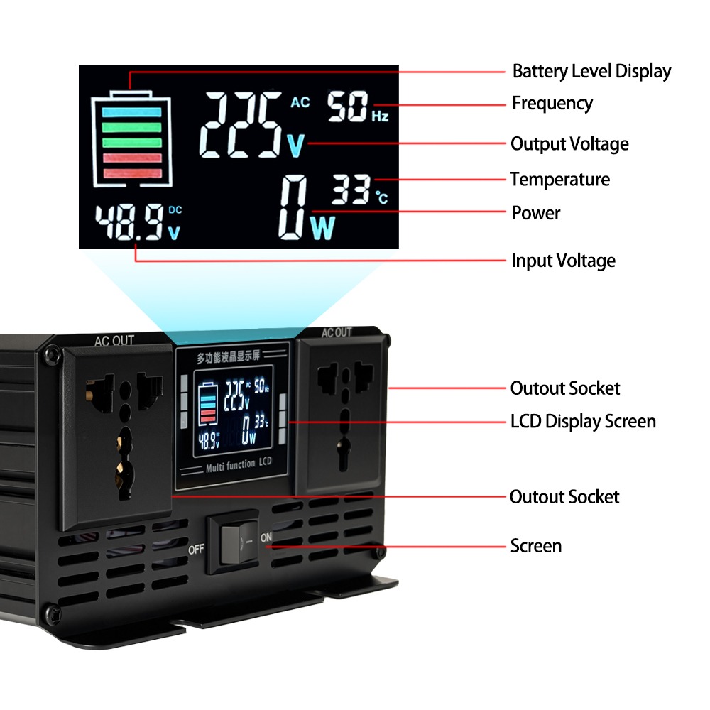 Onduleur à onde sinusoïdale Pu - Pure Sine Wave Inverter 5000W 48V 220V avis et prix