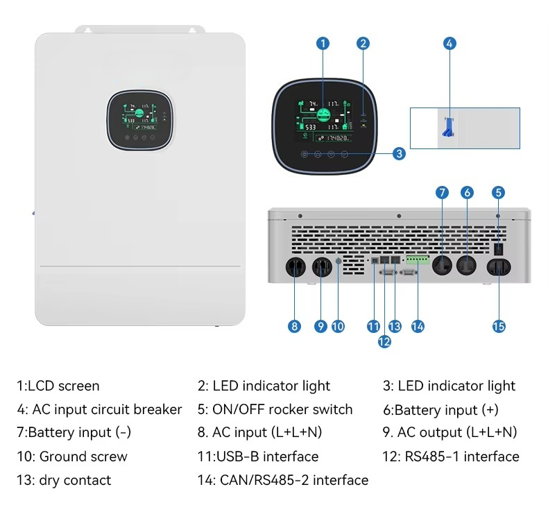 Onduleur solaire hybride hors  - Split Phase Inverter 10Kw 110V 220V avis et prix