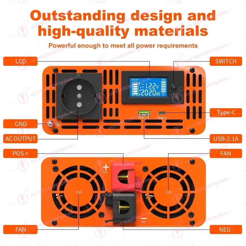 Peak 4000W 12v 24V 48v Dc à AC - Power Inverter 12V 220V 4000W Continuous avis et prix