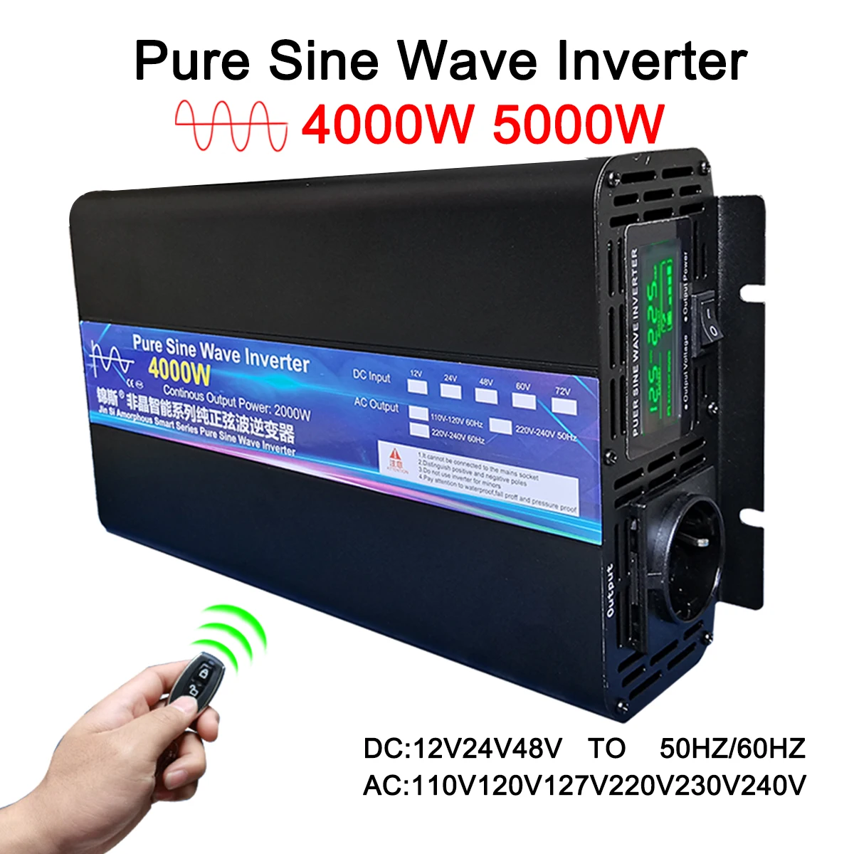 Onduleur à onde sinusoïdale Pu - Pure Sine Wave Inverter 5000W 48V 220V avis et prix