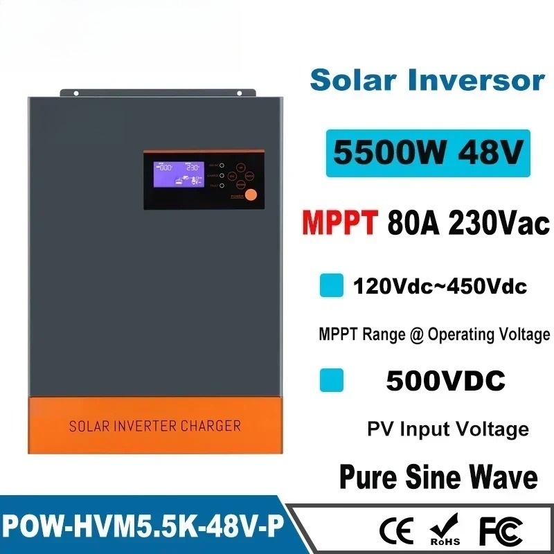 Convertisseur solaire hybride  - Hybrid Solar Inverter 5.5Kw Mppt 48V avis et prix