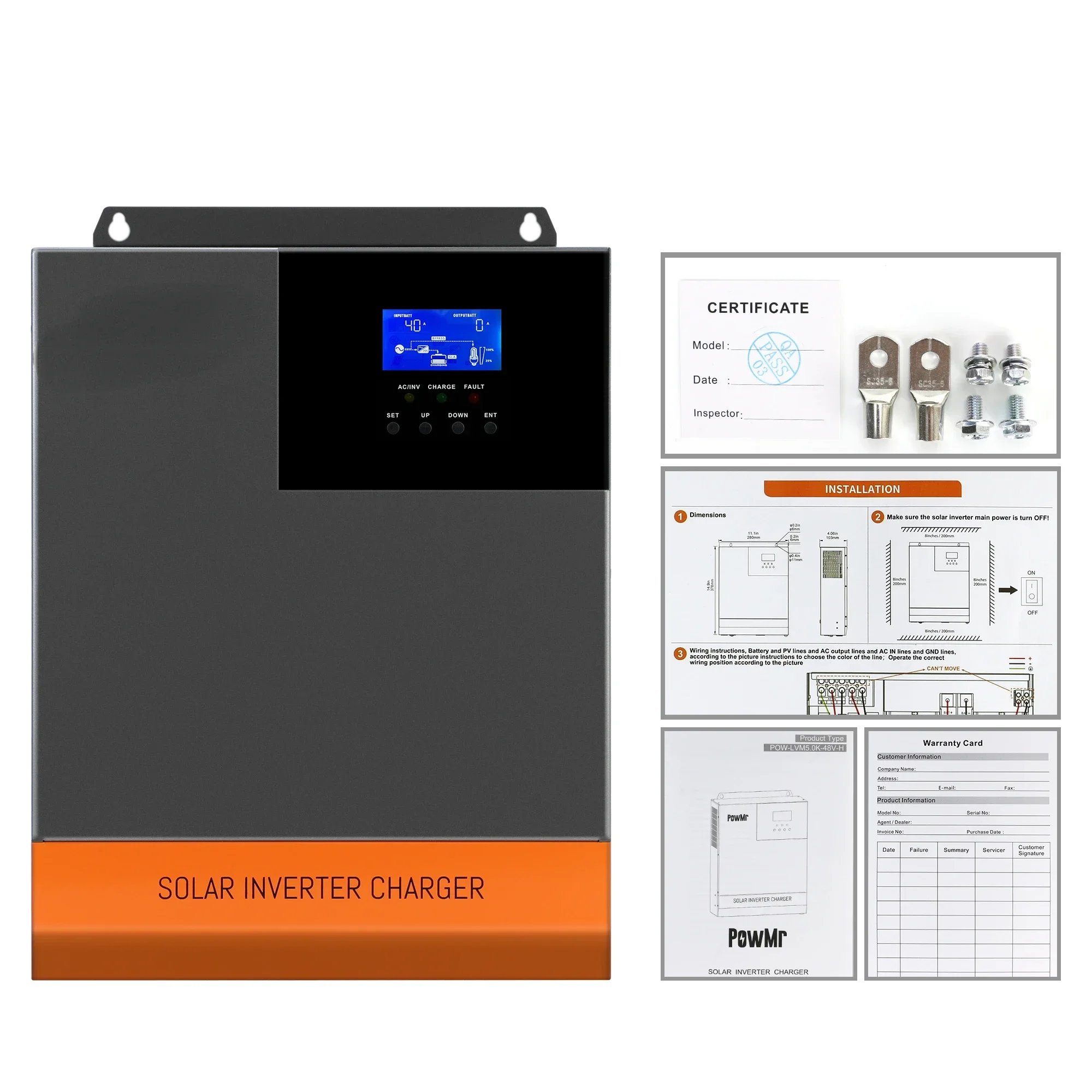 5.5kW MPPT 100A optique 220V 4 - Hybrid Solar Inverter 5.5Kw Mppt 48V avis et prix