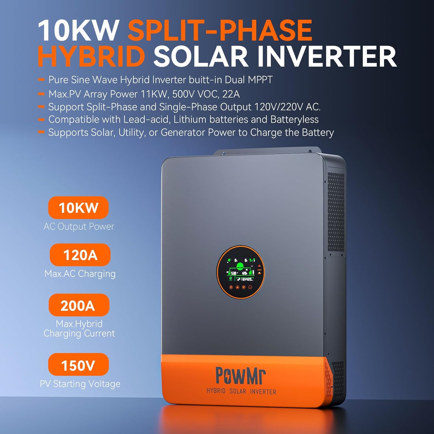 Convertisseur solaire hybride  - Split Phase Inverter 10Kw 110V 220V avis et prix