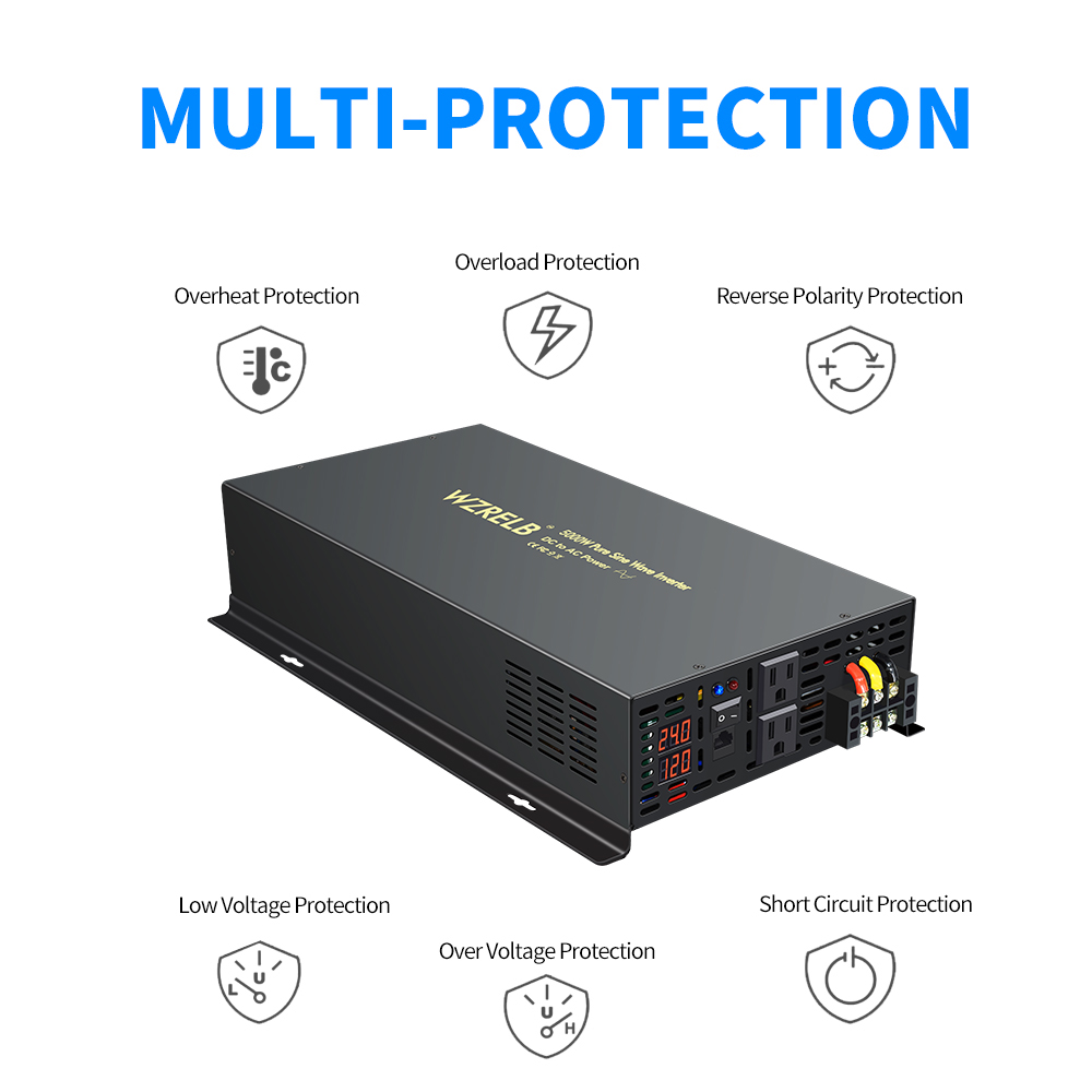 Onduleur solaire à onde sinuso - Pure Sine Wave Inverter 5000W 48V 220V avis et prix